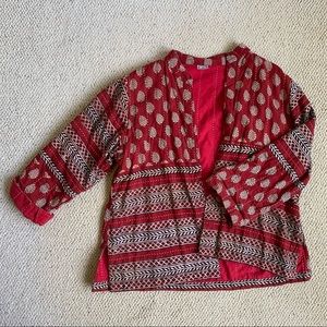 Boho Vintage Paisley Print Quilted Cardigan